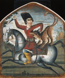 Hunter on Horseback Attacked by a Mythical Beast by Unbekannt Unbekannt